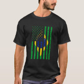Amerikaanse  Braziliaanse vlag Brasilian Brazi T-shirt (Voorkant)