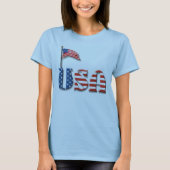 Amerikaanse brieven en Amerikaanse vlag T-shirt (Voorkant)