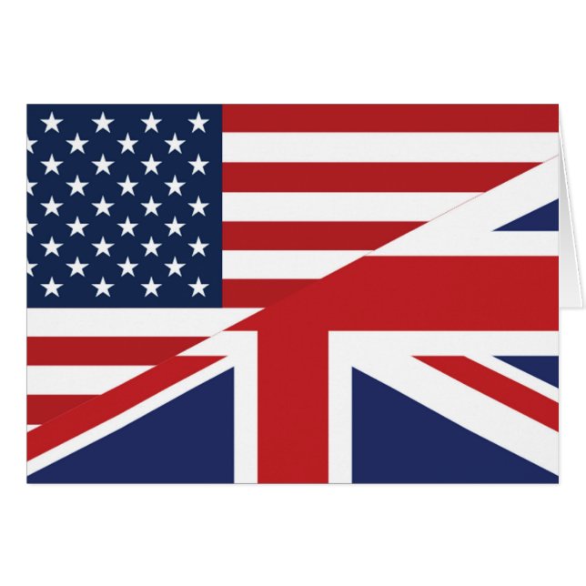 Amerikaanse - Britse gecombineerde vlag (Voorkant Horizontaal)