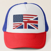 Amerikaanse - Britse gecombineerde vlag Trucker Pet (Voorkant)