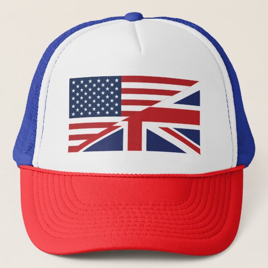 Amerikaanse - Britse gecombineerde vlag Trucker Pet (Voorkant)