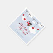 Amerikaanse Britse vlag harten bruiloft partij Servet (Hoek)