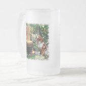 Amerikaanse Brittany Spaniel Art Gifts Matglas Bierpul (Voorkant links)