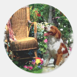 Amerikaanse Brittany Spaniel Art Gifts Ronde Sticker