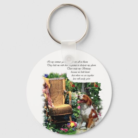 Amerikaanse Brittany Spaniel Art Gifts Sleutelhanger (Voorkant)