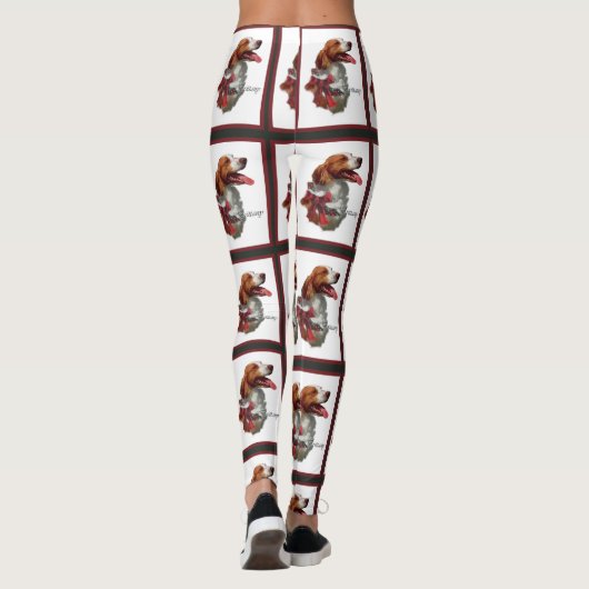 Amerikaanse Brittany Spaniel Kerstmis Leggings (Achterkant)
