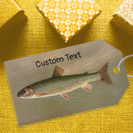 Amerikaanse Brook Trout Fish  Illustratie Cadeaulabel