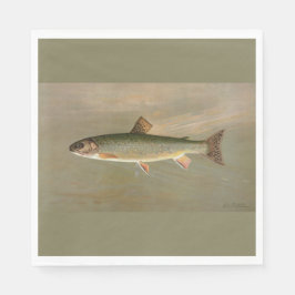 Amerikaanse Brook Trout Fish  Illustratie Servet