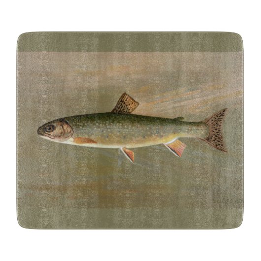 Amerikaanse Brook Trout Fish  Illustratie Snijplank (Voorkant)