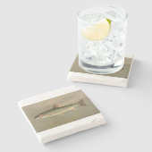 Amerikaanse Brook Trout Fish Illustratie Stenen Onderzetter (Zijkant)