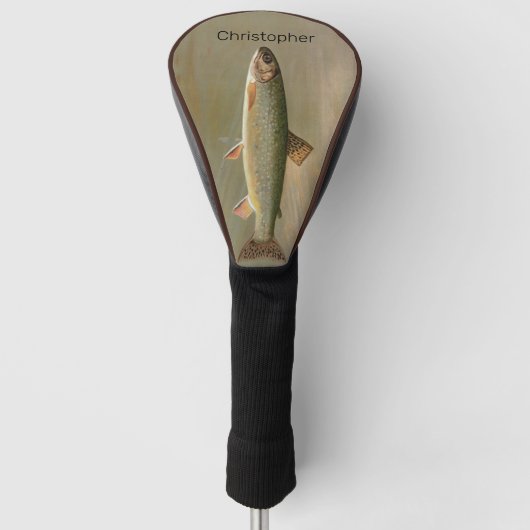 Amerikaanse Brook Trout Fish  Vist kunst Golfheadcover (Voorkant)