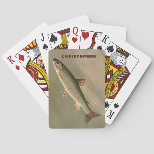 Amerikaanse Brook Trout Fish  Vist kunst Pokerkaarten (Achterkant)