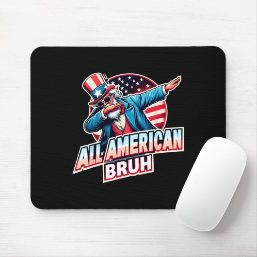 Amerikaanse Bruh Amerikaanse VS Vlag Grappig 4th v Muismat (Met muis)