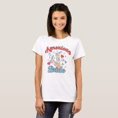 Amerikaanse Bruid 4 juli Cowgirl Vrijgezellenfeest T-shirt (Voorkant volledig)