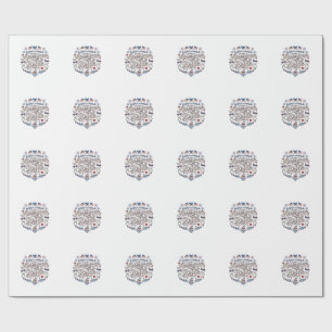 Amerikaanse Bruid Patriotische Trouw Vector Design Cadeaupapier