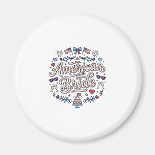 Amerikaanse Bruid Patriotische Trouw Vector Design Magneet