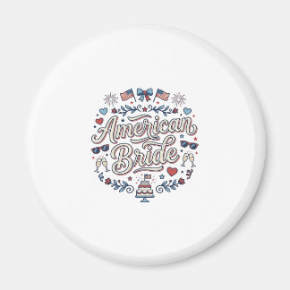 Amerikaanse Bruid Patriotische Trouw Vector Design Magneet