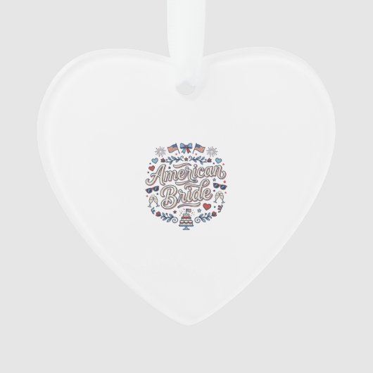 Amerikaanse Bruid Patriotische Trouw Vector Design Ornament (voorkant)