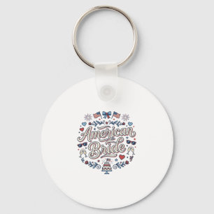 Amerikaanse Bruid Patriotische Trouw Vector Design Sleutelhanger