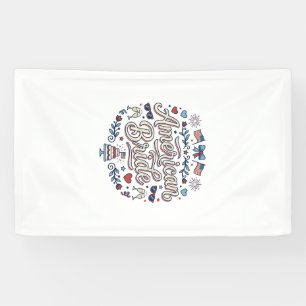 Amerikaanse Bruid Patriotische Trouw Vector Design Spandoek