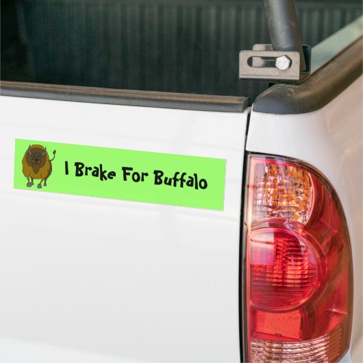 Amerikaanse Buffalo Bison Cartoon Bumpersticker (Op Truck)