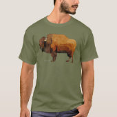 Amerikaanse Buffalo (Bison) Waterverf T-shirt (Voorkant)