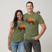 Amerikaanse Buffalo (Bison) Waterverf T-shirt (Unisex)