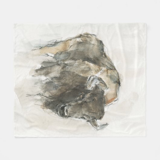 Amerikaanse Buffalo I Fleece Deken (Voorkant (Horizontaal))
