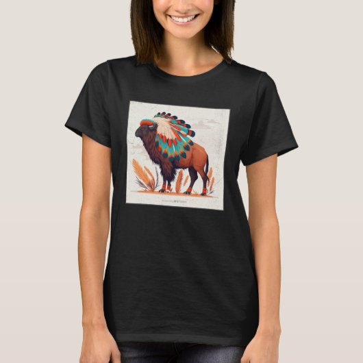 Amerikaanse Buffel Kleurrijke Aztec Bison Mannen V T-shirt (Voorkant)
