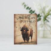Amerikaanse buffel op een kaart (Staand voorkant)