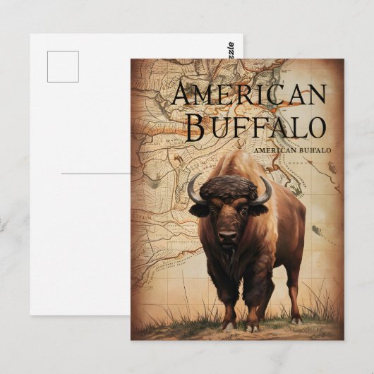 Amerikaanse buffel op een kaart (Voorkant / Achterkant)