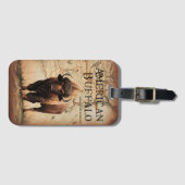 Amerikaanse buffel op een kaart bagagelabel (Voorkant (horizontaal))