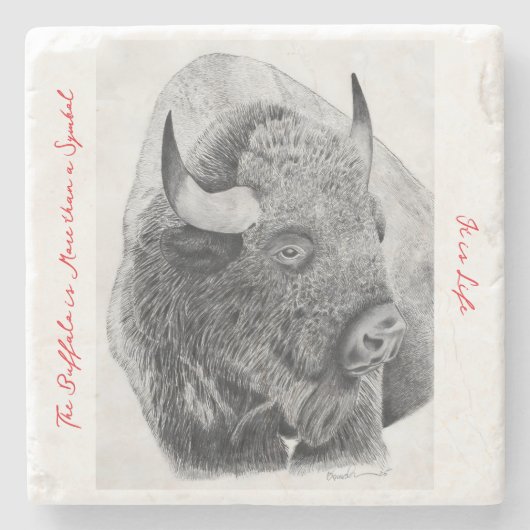 Amerikaanse buffel stenen onderzetter (Voorkant)