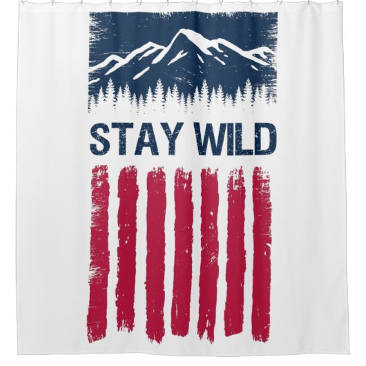 -Amerikaanse buitenwandelskamping Douchegordijn (Voorkant)