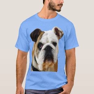 Amerikaanse buldog gezicht met droevige ogen vecto t-shirt