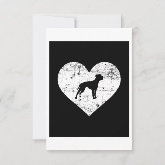 Amerikaanse buldog hart hond RSVP kaartje (Voorkant)