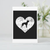 Amerikaanse buldog hart hond RSVP kaartje (Staand voorkant)
