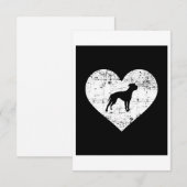 Amerikaanse buldog hart hond RSVP kaartje (Voorkant / Achterkant)