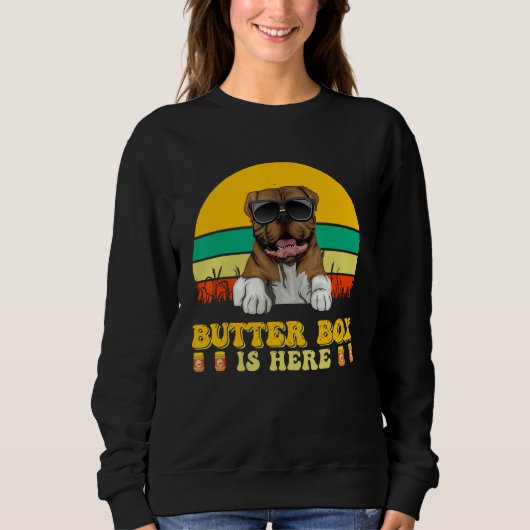 Amerikaanse buldog Hond Boter Box Is Hier Vader Da Trui (Voorkant)