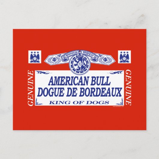 Amerikaanse Bull Dogue de Bordeaux Briefkaart (Voorkant)