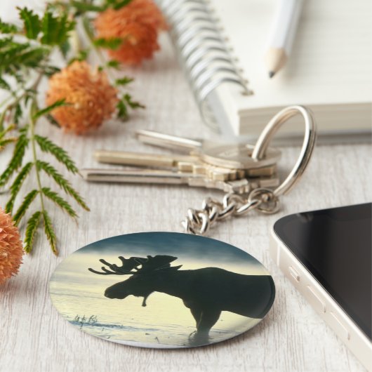 Amerikaanse Bull Moose Sleutelhanger (Zijkant)