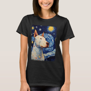 Amerikaanse Bull Terrier Sterrennacht schilderij T-shirt