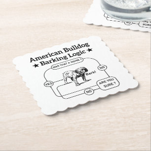 Amerikaanse Bulldog Blaffende Logica Honden Lovers Kartonnen Onderzetters