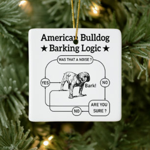 Amerikaanse Bulldog Blaffende Logica Honden Lovers Keramisch Ornament