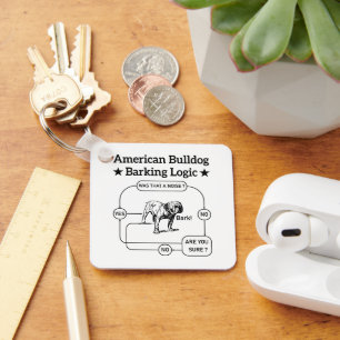 Amerikaanse Bulldog Blaffende Logica Honden Lovers Sleutelhanger