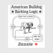 Amerikaanse Bulldog Blaffende Logica Honden Lovers Sticker (Vel)