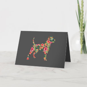 Amerikaanse Bulldog Bloem Honden Silhouet Bloemstu Feestdagen Kaart