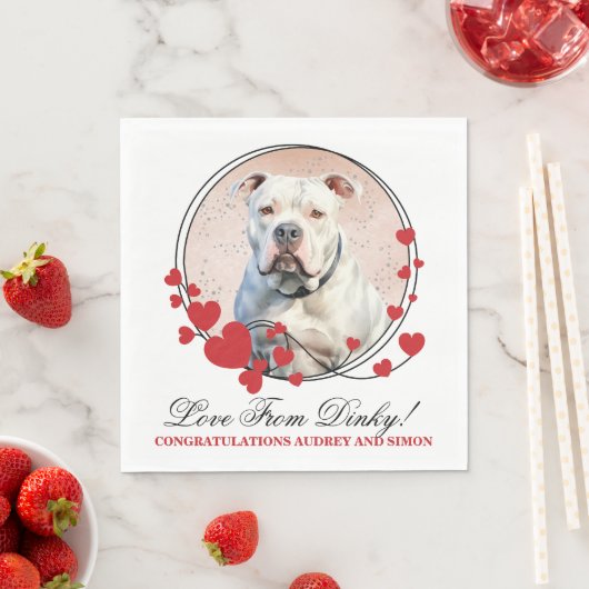 Amerikaanse Bulldog bruiloft servetten met honden  (Insitu)