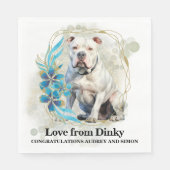 Amerikaanse Bulldog bruiloft servetten met honden  (Voorkant)