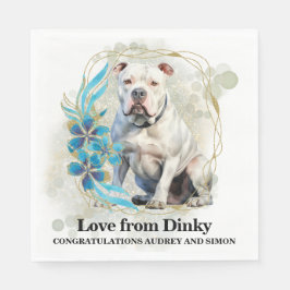 Amerikaanse Bulldog bruiloft servetten met honden 